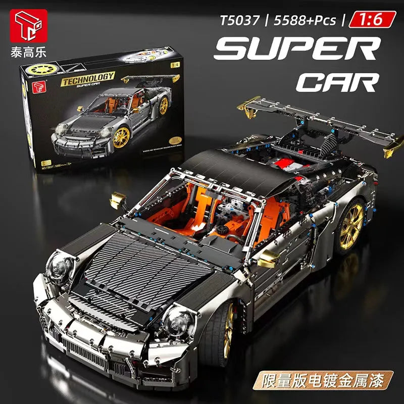 TiaGole MOC Motorized Building Block Set: RC Super Classic Sports Car T5037BP, Model T5037 BPF