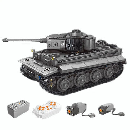 TiaGole MOC Motorized Building Block Set: WW2 Military RC APP Heavy Tiger Tank T4016