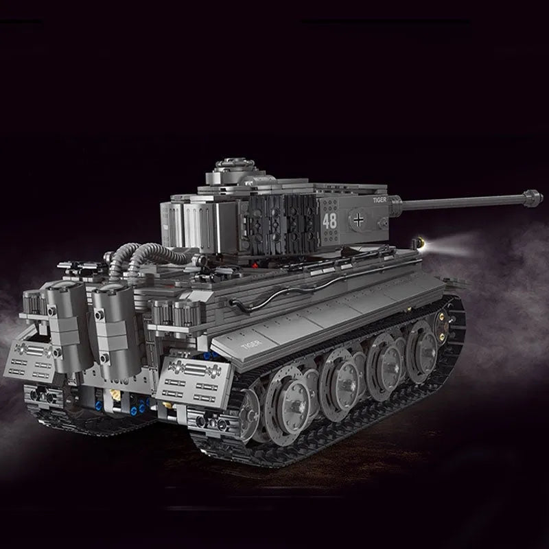 TiaGole MOC Motorized Building Block Set: WW2 Military RC APP Heavy Tiger Tank T4016