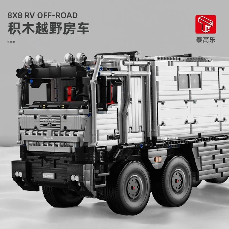 TiaGole MOC Building Block Set: Motorized MOC RC Luxury Off-Road Heavy RV Truck T4009, Model T4009PF