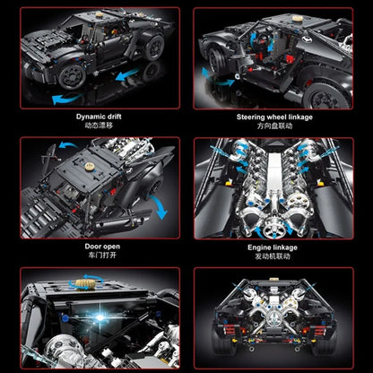 TiaGole Motorized Building Block Set: Super Batmobile Racing Batman Car T5029