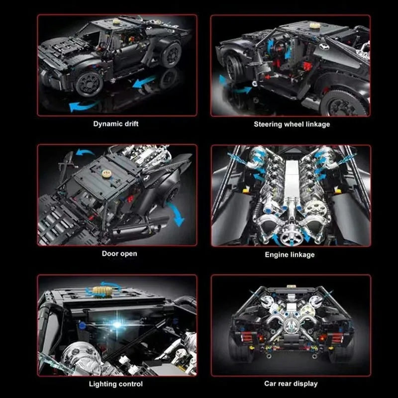 TiaGole Motorized Building Block Set: Super Batmobile Racing Batman Car T5029