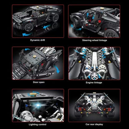 TiaGole Motorized Building Block Set: Super Batmobile Racing Batman Car T5029
