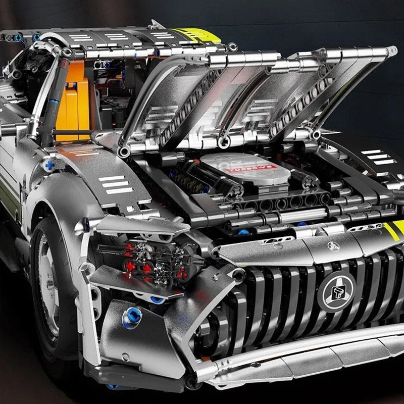 TiaGole MOC Motorized Building Block Set: Classic MOC AMG GT Super Racing Car T5035