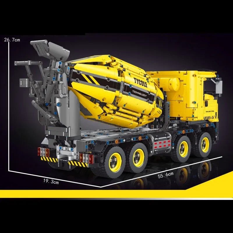 TiaGole MOC Motorized Building Block Set: APP Mechanical RC Mixer Truck T4005