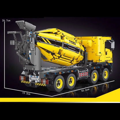 TiaGole MOC Motorized Building Block Set: APP Mechanical RC Mixer Truck T4005