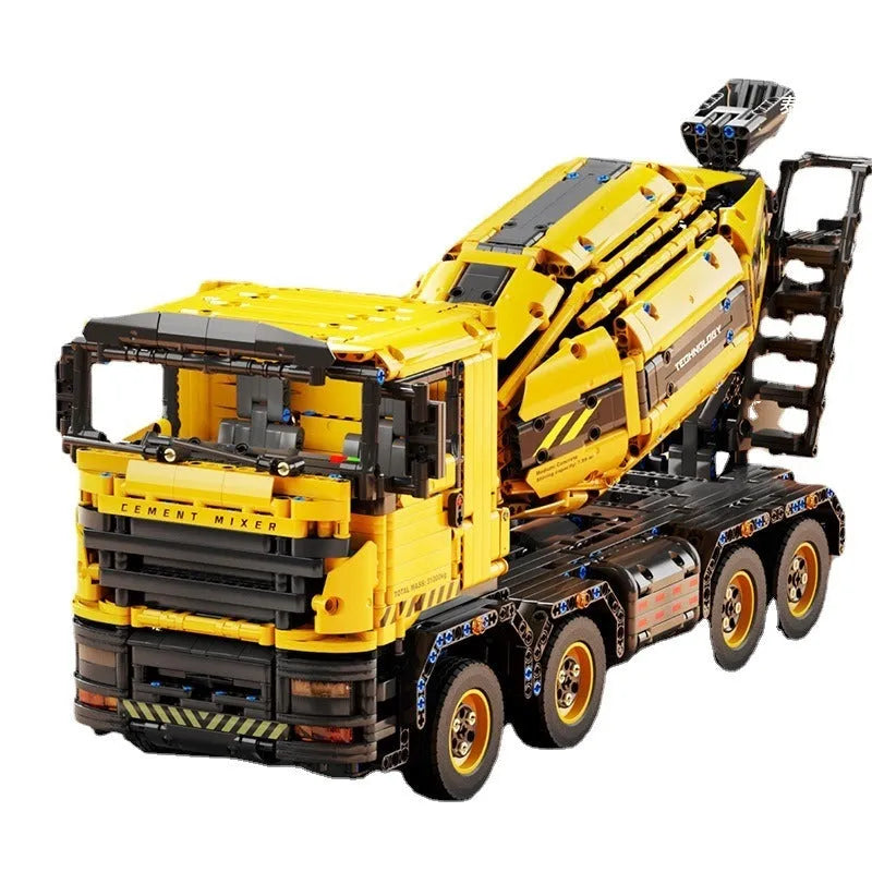 TiaGole MOC Motorized Building Block Set: APP Mechanical RC Mixer Truck T4005