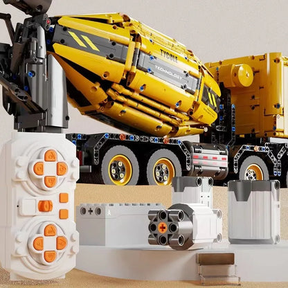 TiaGole MOC Motorized Building Block Set: APP Mechanical RC Mixer Truck T4005