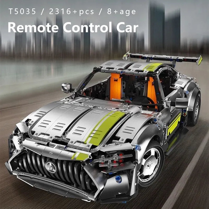 TiaGole MOC Motorized Building Block Set: APP RC AMG GT Super Racing Car T5035, Model T5035PF