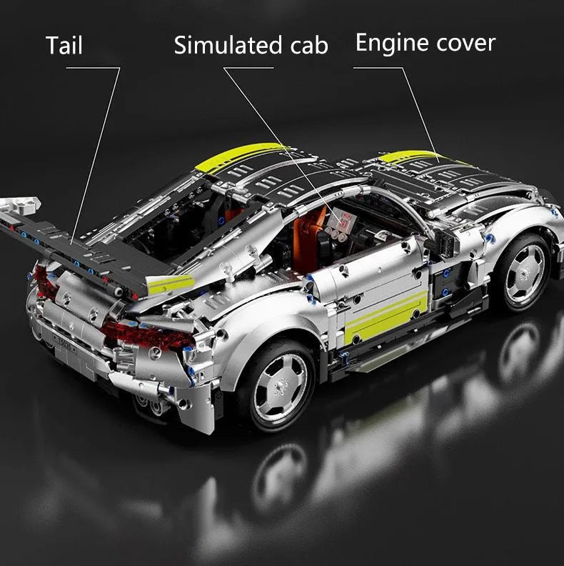 TiaGole MOC Motorized Building Block Set: APP RC AMG GT Super Racing Car T5035, Model T5035PF