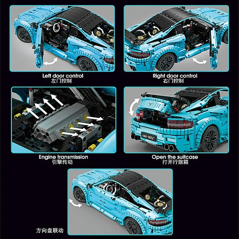 TiaGole MOC Motorized Building Block Set: C63 AMG Racing Car T5002