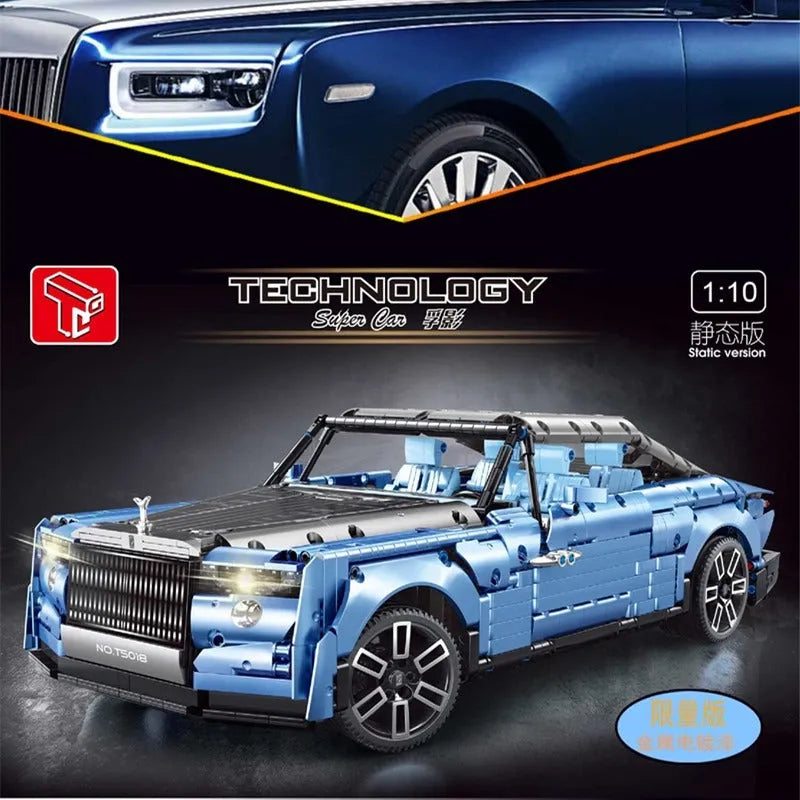 TiaGole MOC Motorized Building Block Set: Classic RR Boat Tail Luxury Car T5018