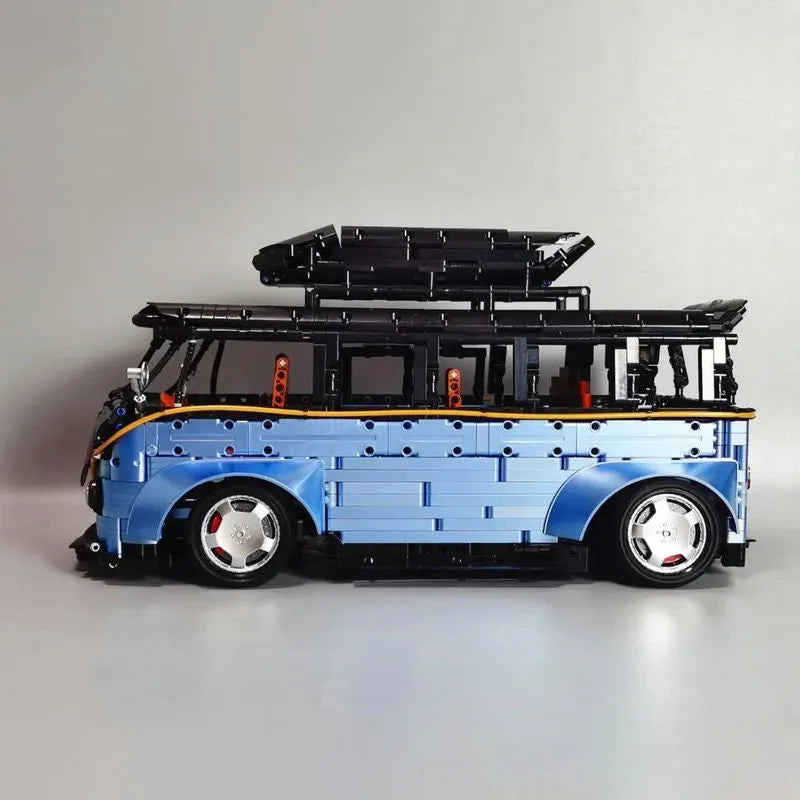 TiaGole MOC Motorized Building Block Set: Electroplated Camper Bus Van T5022A