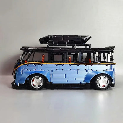 TiaGole MOC Motorized Building Block Set: Electroplated Camper Bus Van T5022A