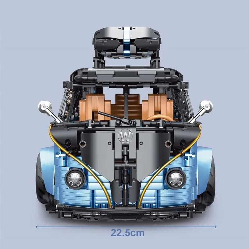 TiaGole MOC Motorized Building Block Set: Electroplated Camper Bus Van T5022A
