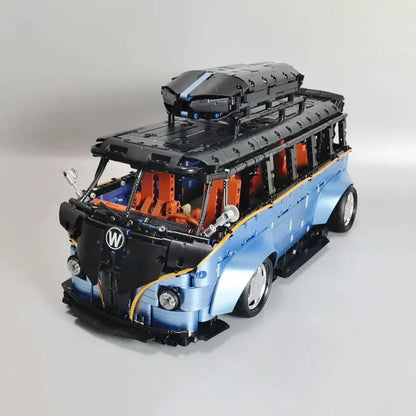 TiaGole MOC Motorized Building Block Set: Electroplated Camper Bus Van T5022A