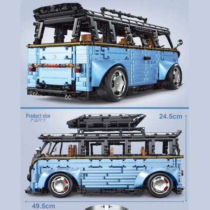TiaGole MOC Motorized Building Block Set: Electroplated Camper Bus Van T5022A