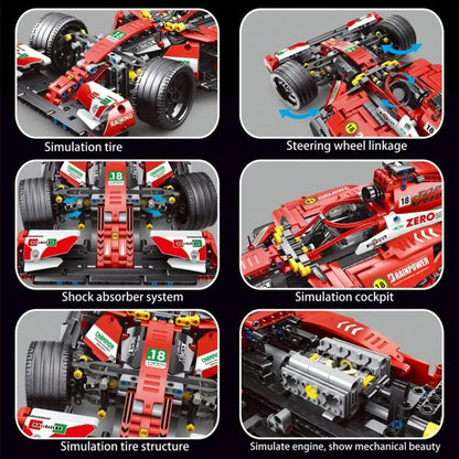 TiaGole MOC Motorized Building Block Set: F1 Alternate Super Racing Car T2018