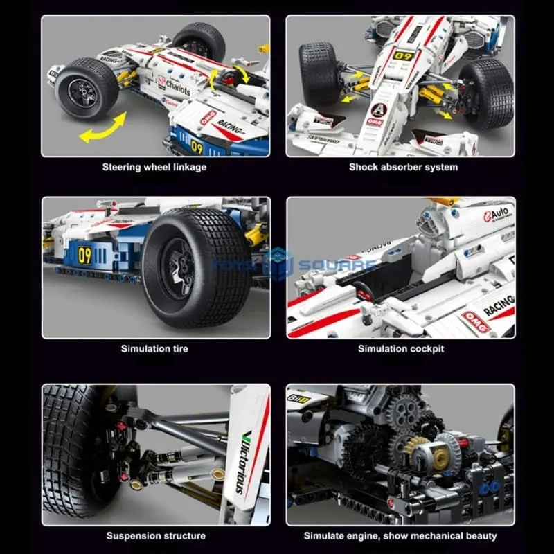 TiaGole MOC Motorized Building Block Set: F1 Formula Racing Sports Car T5009