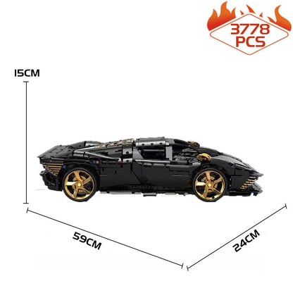 TiaGole MOC Motorized Building Block Set: Ferrari Daytona SP3 Supercar 006-1