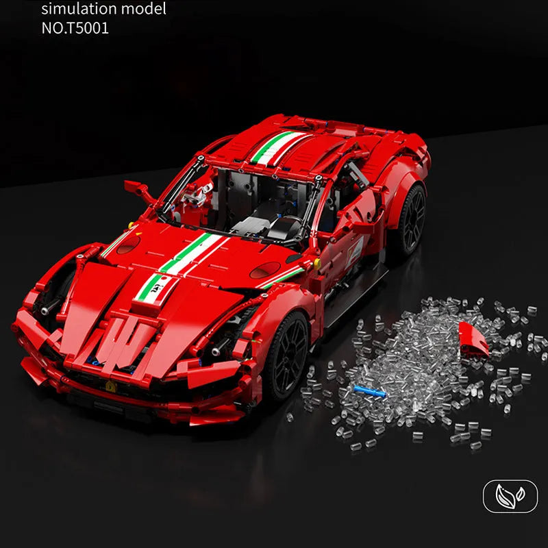 TiaGole MOC Motorized Building Block Set: Ferrari F12 Berlinetta Sports Car T5001