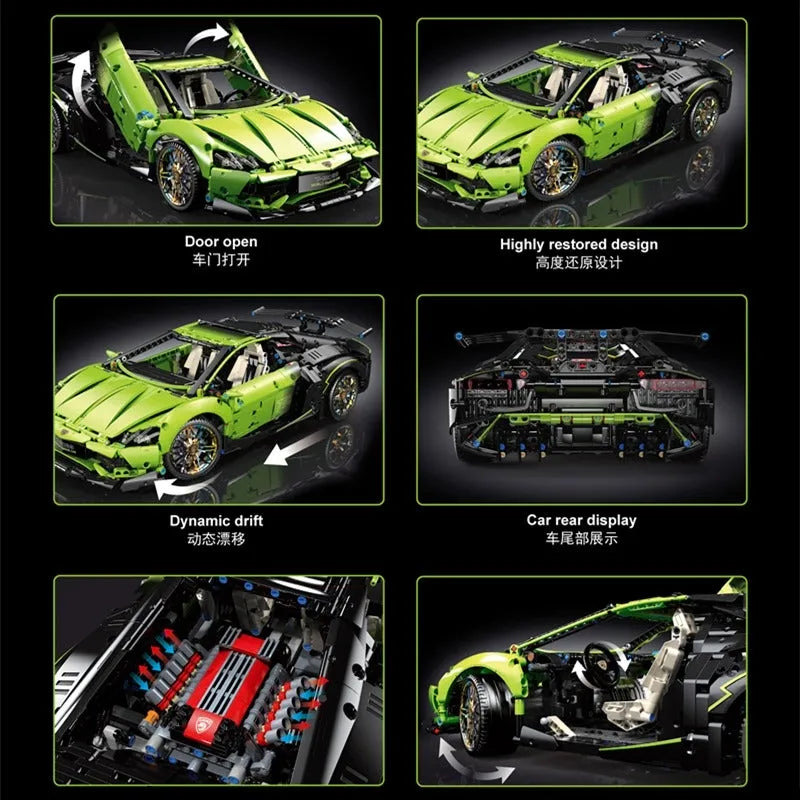 TiaGole MOC Building Block Set: Green Concept Sports Car T5028