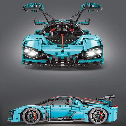 TiaGole MOC Motorized Building Block Set: Hong Qi S9 Super Racing Car T5011