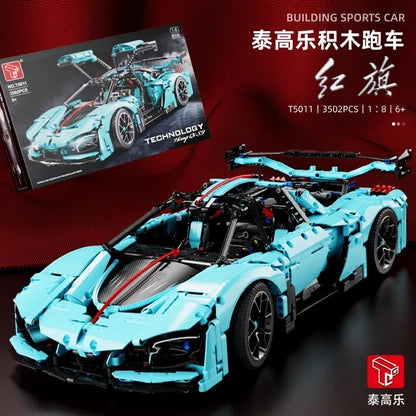 TiaGole MOC Motorized Building Block Set: Hong Qi S9 Super Racing Car T5011