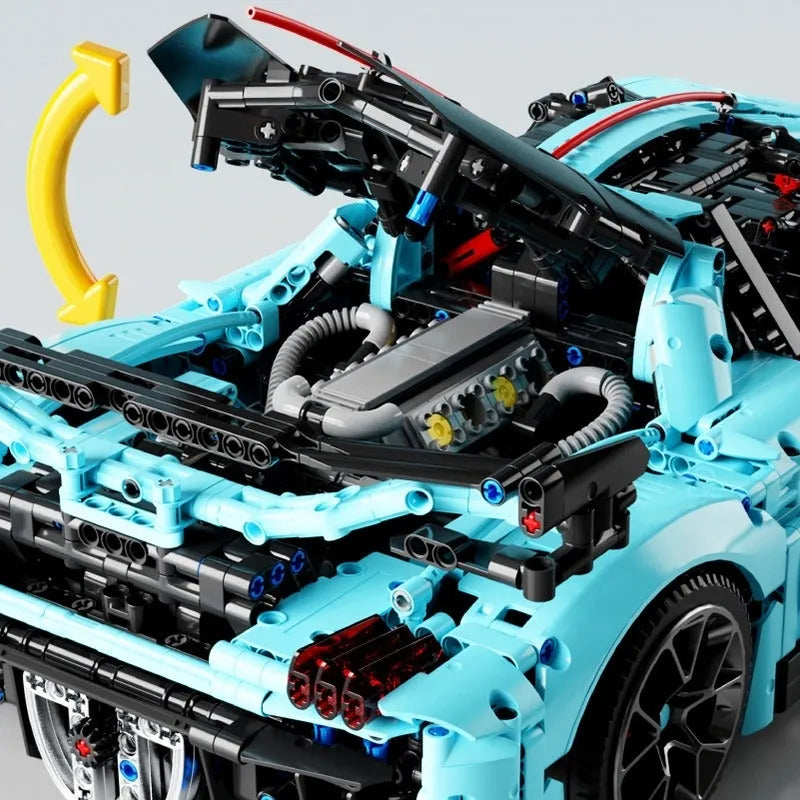 TiaGole MOC Motorized Building Block Set: Hong Qi S9 Super Racing Car T5011