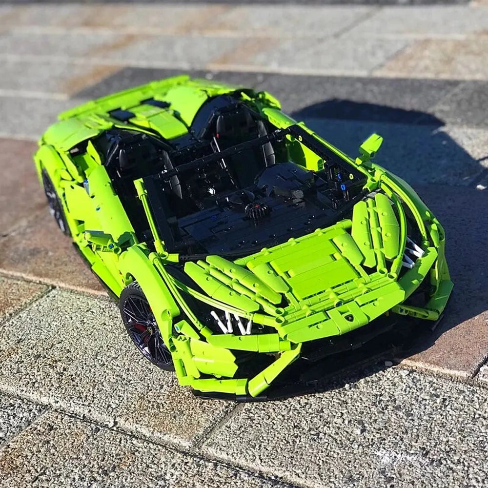 TiaGole MOC Motorized Building Block Set: Huracan Evo Spyder Racing Car T5003
