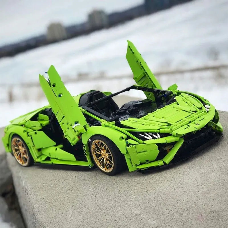 TiaGole MOC Motorized Building Block Set: Huracan Evo Spyder Racing Car T5003