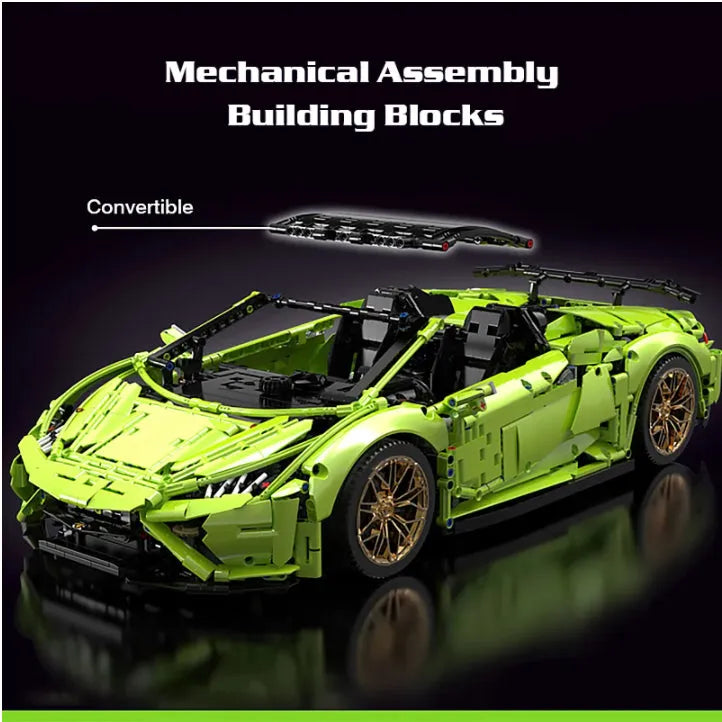 TiaGole MOC Motorized Building Block Set: Huracan Evo Spyder Racing Car T5003