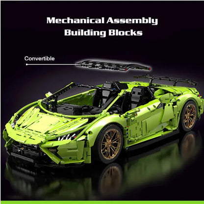TiaGole MOC Motorized Building Block Set: Huracan Evo Spyder Racing Car T5003