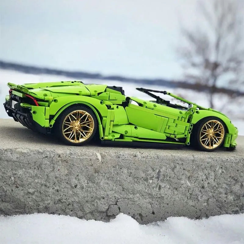 TiaGole MOC Motorized Building Block Set: Huracan Evo Spyder Racing Car T5003