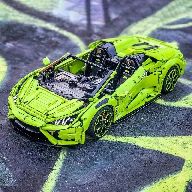 TiaGole MOC Motorized Building Block Set: Huracan Evo Spyder Racing Car T5003
