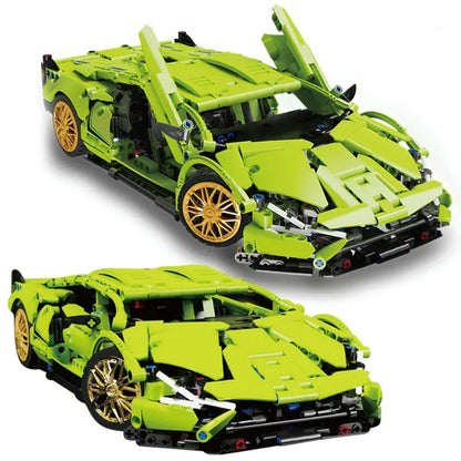 TiaGole MOC Motorized Building Block Set: Lambo Sian FKP37 Racing Car T2007