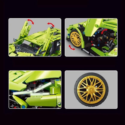 TiaGole MOC Motorized Building Block Set: Lambo Sian FKP37 Racing Car T2007