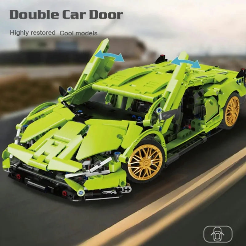 TiaGole MOC Motorized Building Block Set: Lambo Sian FKP37 Racing Car T2007