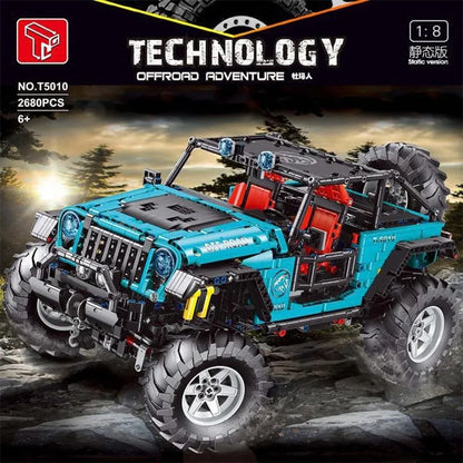 TiaGole MOC Motorized Building Block Set: Off-Road JEEP Wrangler Trailcat SUV T5010