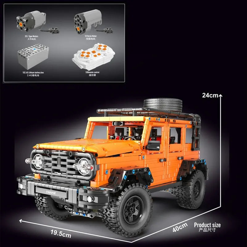 TiaGole MOC Motorized Building Block Set: Off-Road RC SUV AWD Tank 300 Car, Model T5015PF