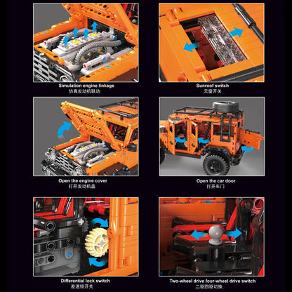 TiaGole MOC Motorized Building Block Set: Off-Road RC SUV AWD Tank 300 Car, Model T5015PF