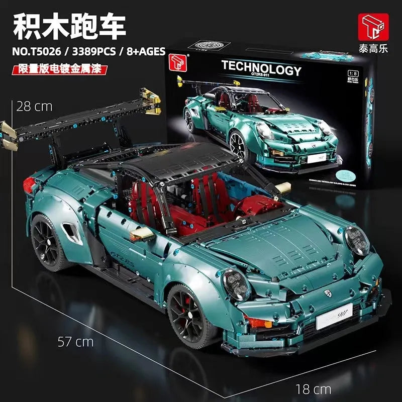 TiaGole MOC Motorized Building Block Set: Porsche 911 GT2 RS Supercar T5026B
