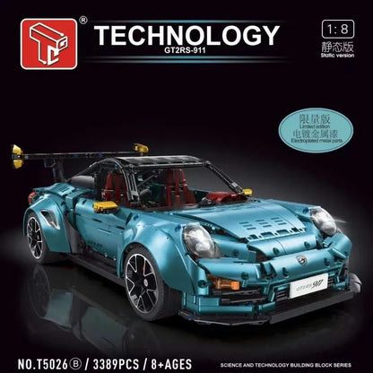 TiaGole MOC Motorized Building Block Set: Porsche 911 GT2 RS Supercar T5026B