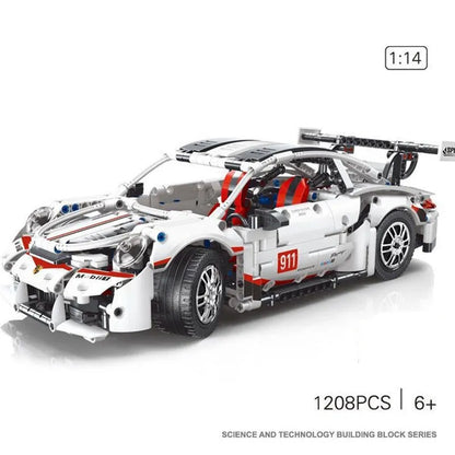 TiaGole MOC Motorized Building Block Set: Porsche 911 RSR Sports Car T2008