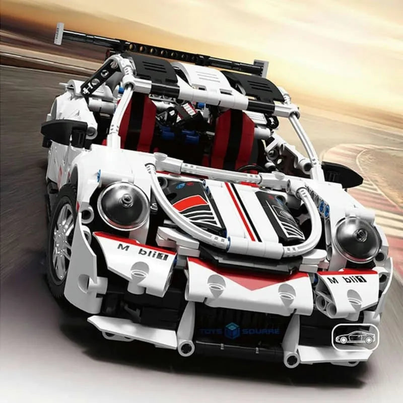 TiaGole MOC Motorized Building Block Set: Porsche 911 RSR Sports Car T2008