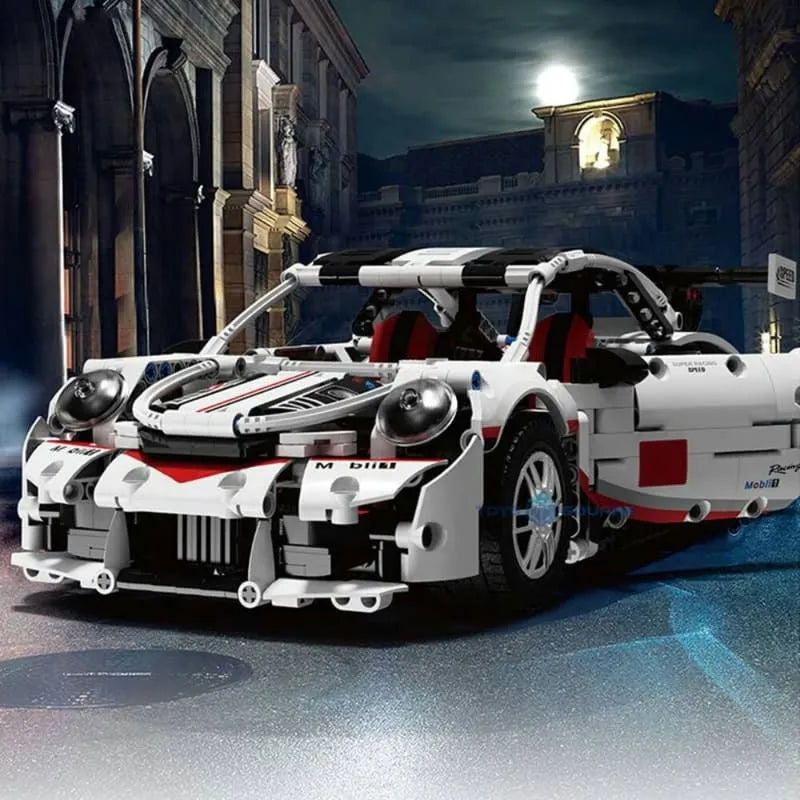 TiaGole MOC Motorized Building Block Set: Porsche 911 RSR Sports Car T2008