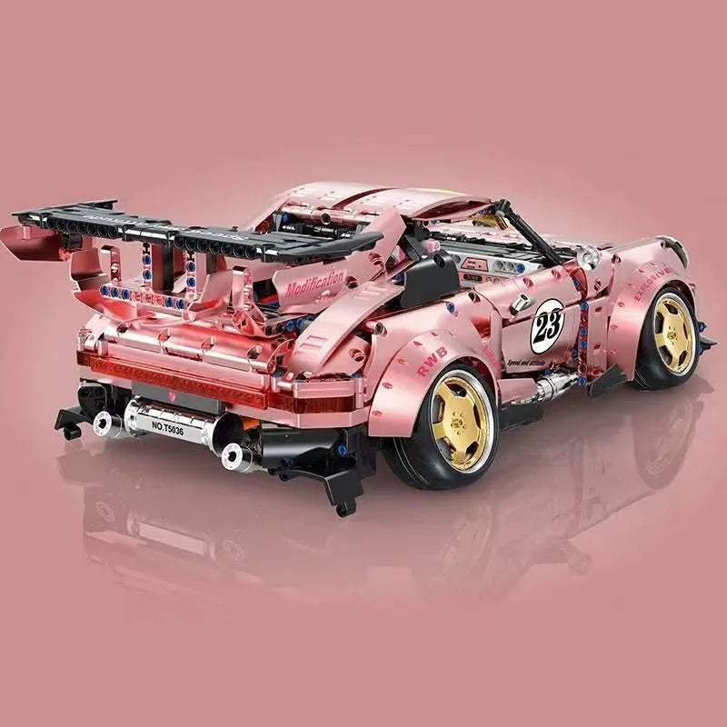 TiaGole MOC Motorized Building Block Set: Porsche 911 RWB Supercar T5036A