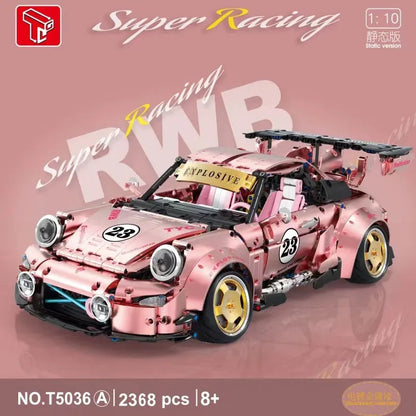 TiaGole MOC Motorized Building Block Set: Porsche 911 RWB Supercar T5036A