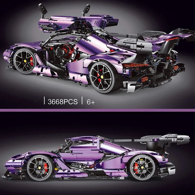 TiaGole MOC Motorized Building Block Set: RC Apollo IE Super Racing Car APP T5012B, Model T5012BPF