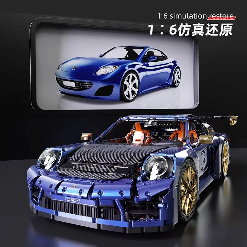 TiaGole MOC Motorized Building Block Set: RC Classic Super Sports Car T5037AP, Model T5037 APF